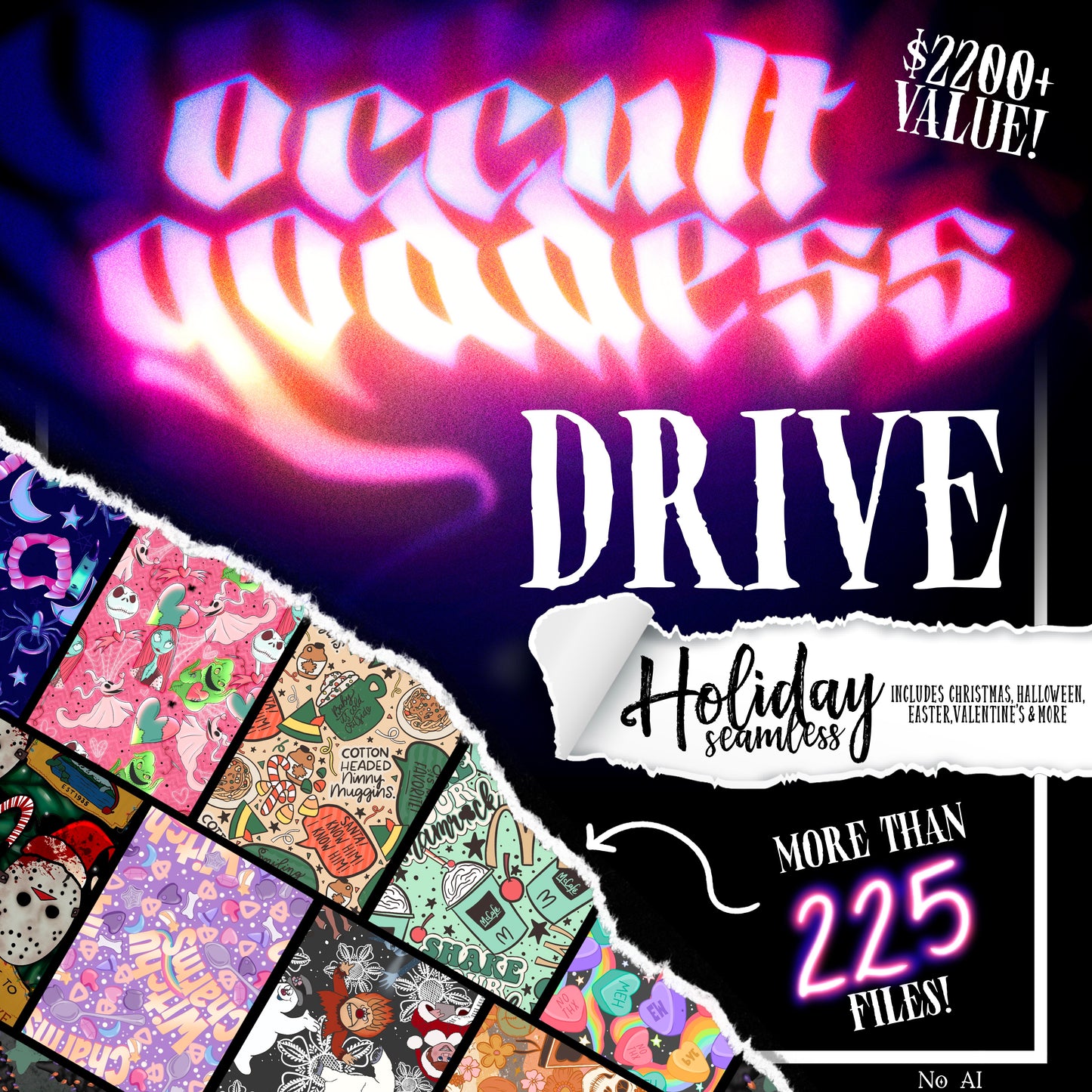 Holiday Seamless File Drive